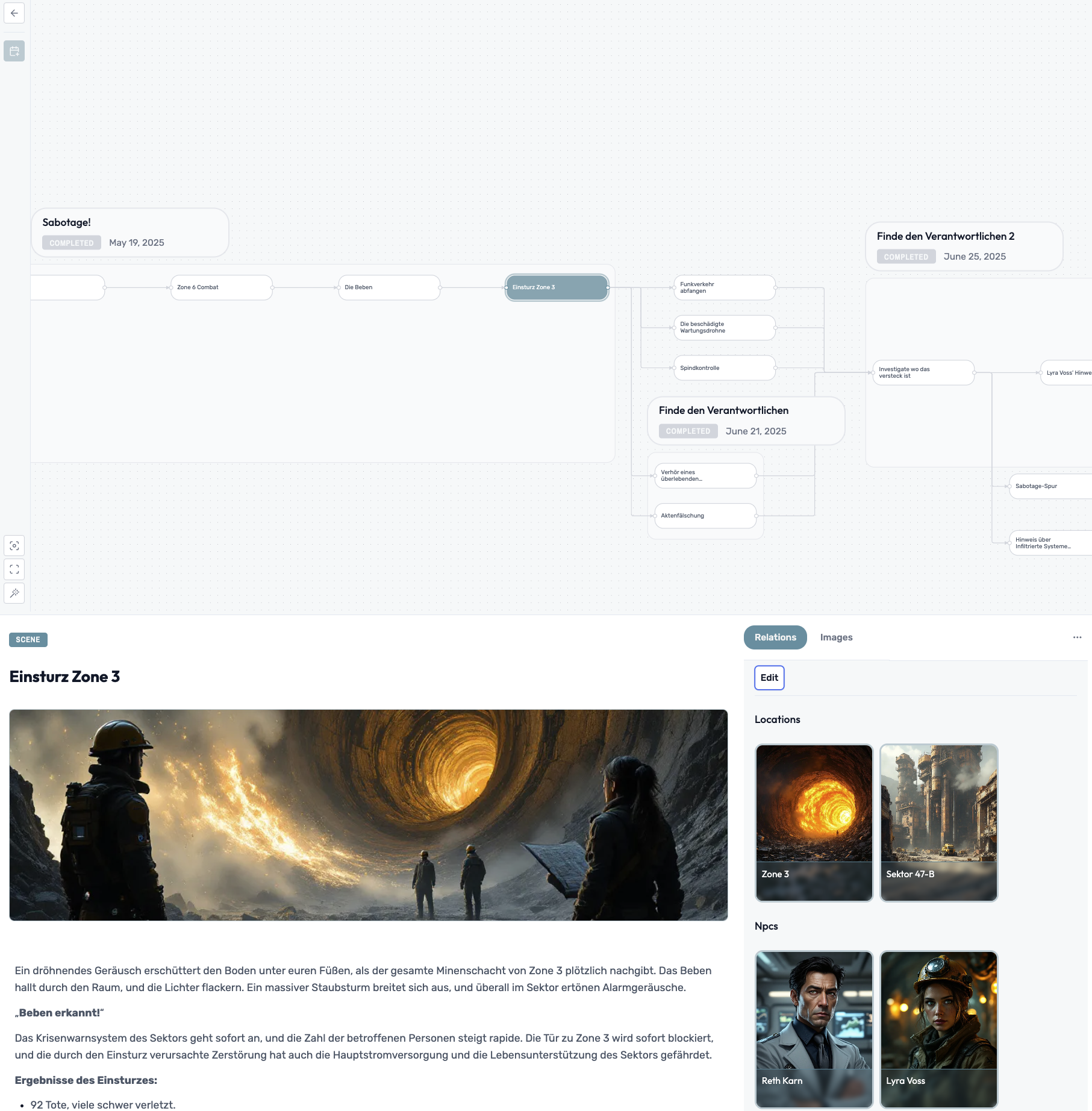 Session notes and tracking interface
