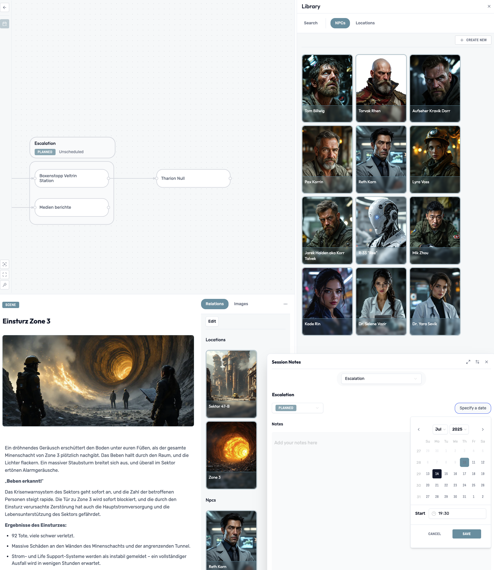 Talesmith Dashboard showing multiple campaigns with beautiful AI-generated cover art